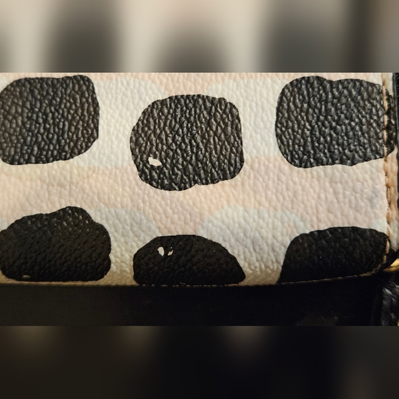 KATE SPADE Purse Crossbody Long Wallet matching set EUC Black White Pink Leather - Picture 16 of 16